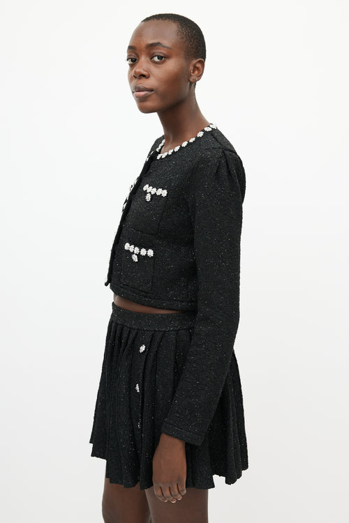 Self-Portrait Black Wool Embellished Co-Ord Set