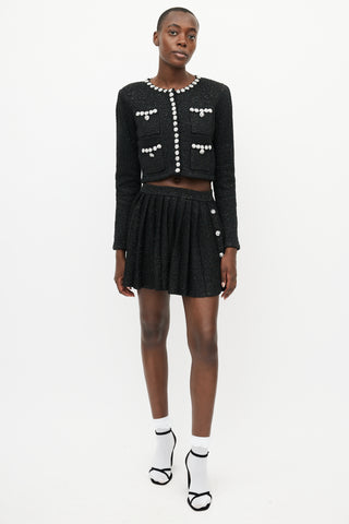 Self-Portrait Black Wool Embellished Co-Ord Set