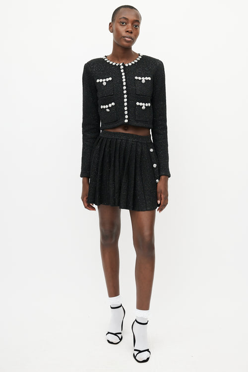 Self-Portrait Black Wool Embellished Co-Ord Set