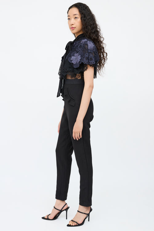 Self-PortraitBlack 
Navy Lace Maxi Jumpsuit