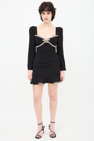 Self-Portrait Diamante Bow Mini Dress