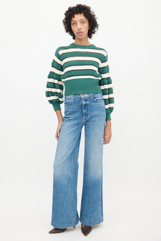 Self-Portrait Greey 
Multicolour Striped Cut Out Sweater