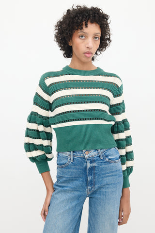 Self-Portrait Greey 
Multicolour Striped Cut Out Sweater