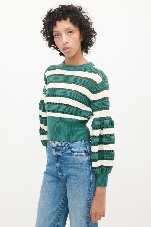 Self-Portrait Greey 
Multicolour Striped Cut Out Sweater