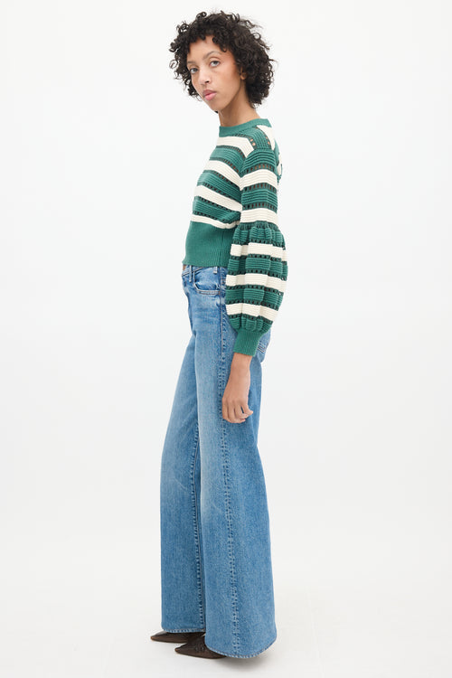 Self-Portrait Greey 
Multicolour Striped Cut Out Sweater