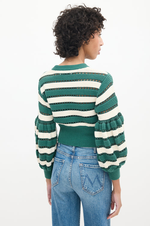 Self-Portrait Greey 
Multicolour Striped Cut Out Sweater