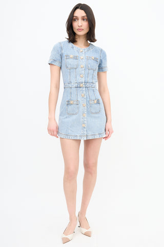 Self-Portrait Light Wash Denim Dress