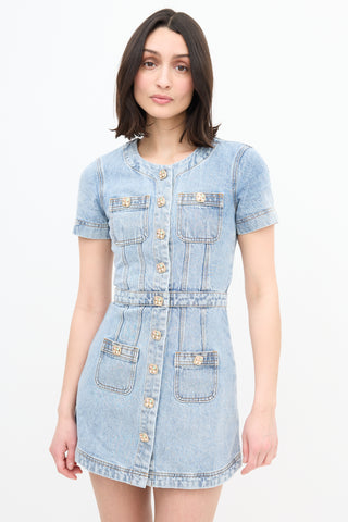 Self-Portrait Light Wash Denim Dress