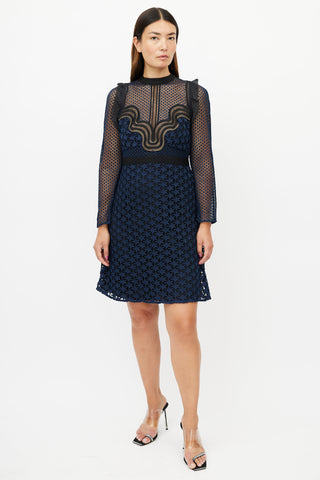 Self-Portrait Navy Star Lace Dress