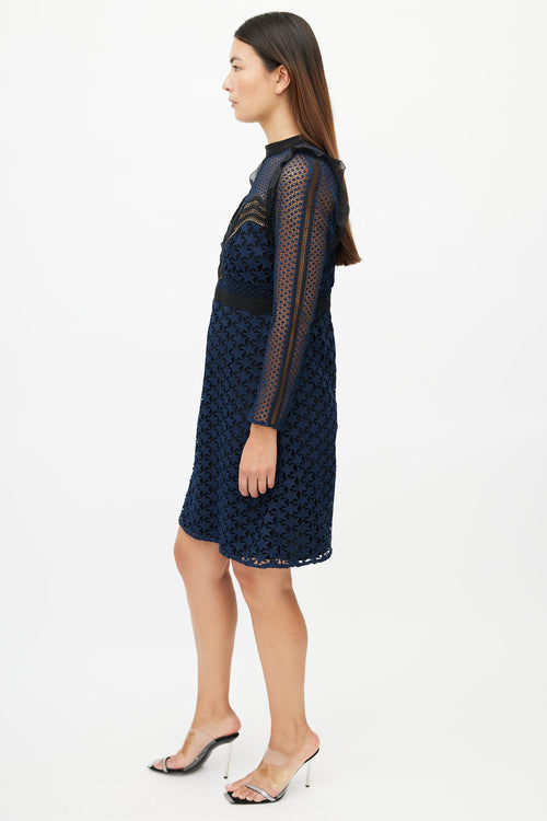 Self-Portrait Navy Star Lace Dress