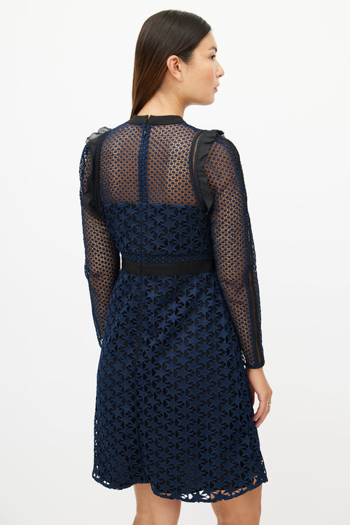 Self-Portrait Navy Star Lace Dress