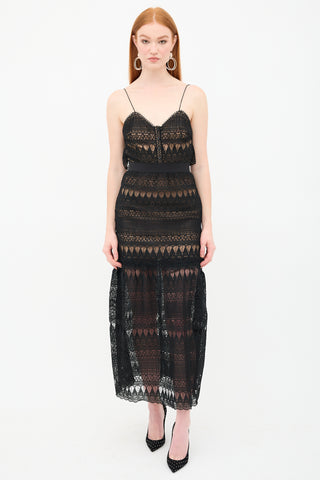 Self-Portrait Teardrop Guipure Lace Dress