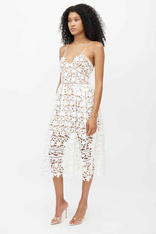 Self-Portrait White Lace Azaelea Midi Dress