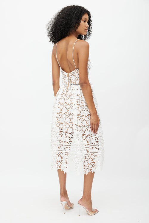 Self-Portrait White Lace Azaelea Midi Dress