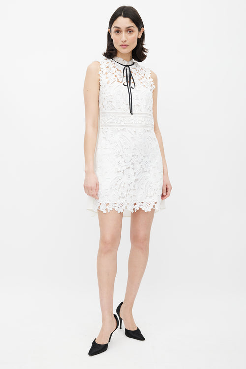 Self-Portrait White Lace Mini Dress