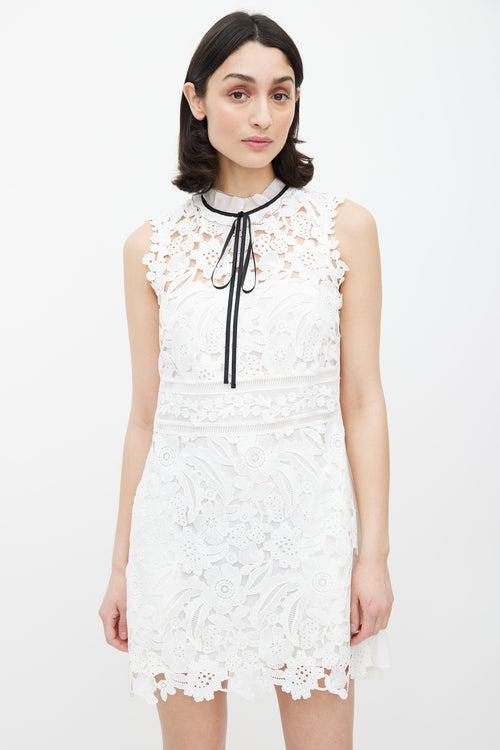 Self-Portrait White Lace Mini Dress