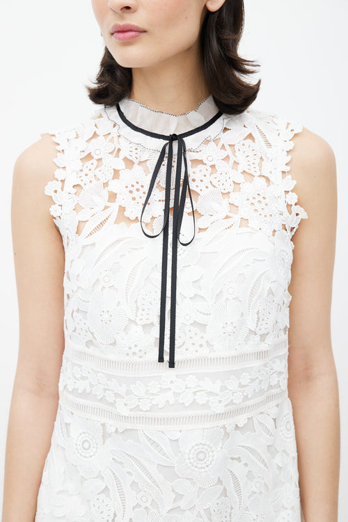 Self-Portrait White Lace Mini Dress