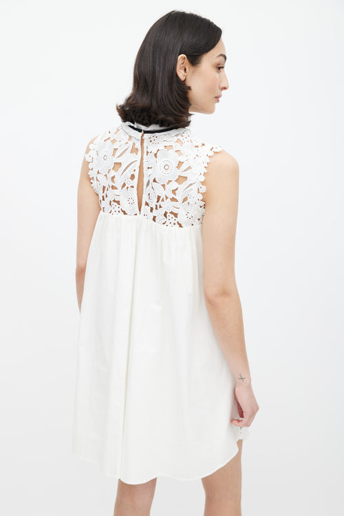 Self-Portrait White Lace Mini Dress