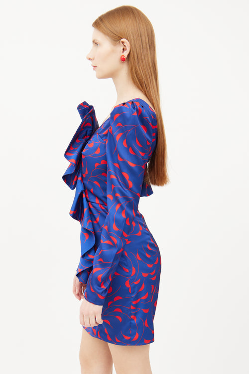 Self-Portrait Blue 
Red Ruffle Dress