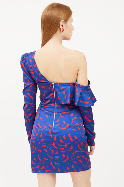 Self-Portrait Blue 
Red Ruffle Dress