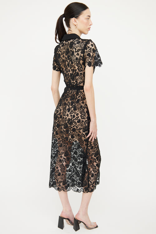 Self-Portrait Black Lace Collar Dress