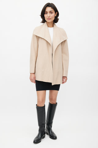 Sentaler Beige Alpaca Belted Jacket