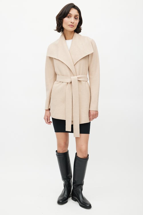 Sentaler Beige Alpaca Belted Jacket