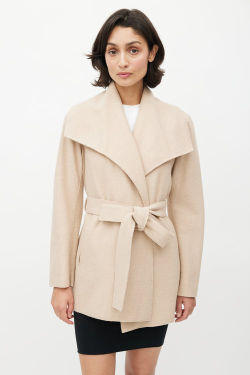 Sentaler Beige Alpaca Belted Jacket