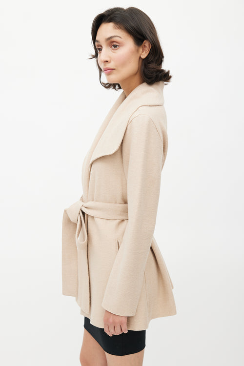 Sentaler Beige Alpaca Belted Jacket