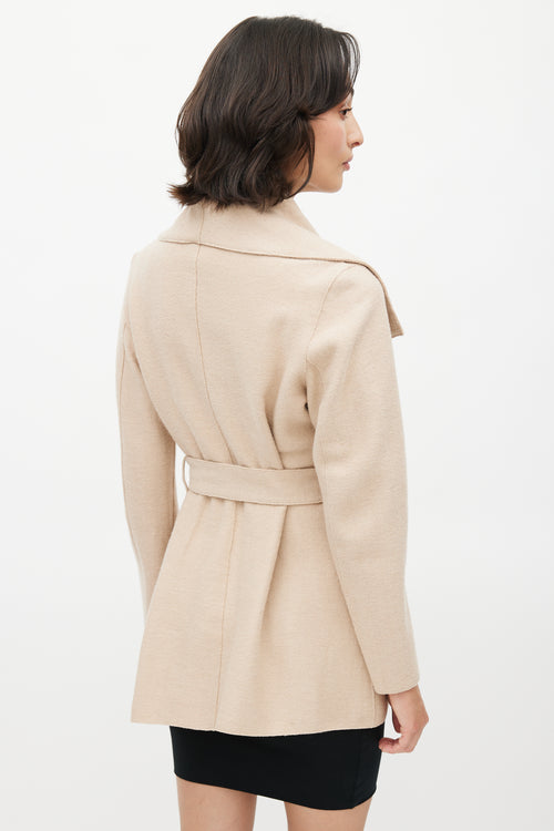 Sentaler Beige Alpaca Belted Jacket