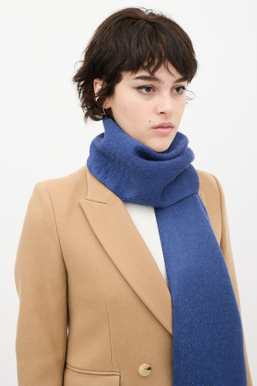 Sentaler Blue 
Black Wool Scarf