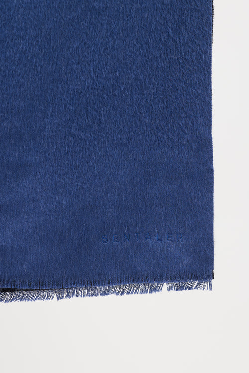 Sentaler Blue 
Black Wool Scarf