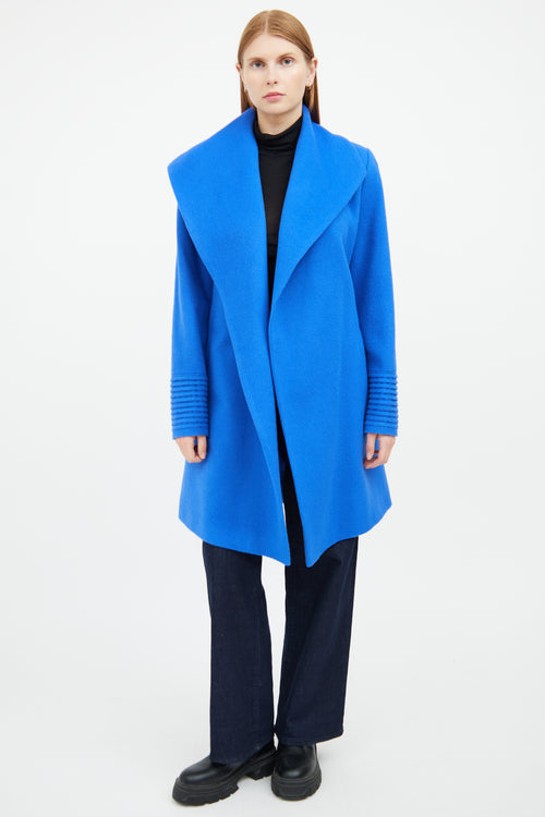 Sentaler Royal Blue Wool Blend Wrap Coat