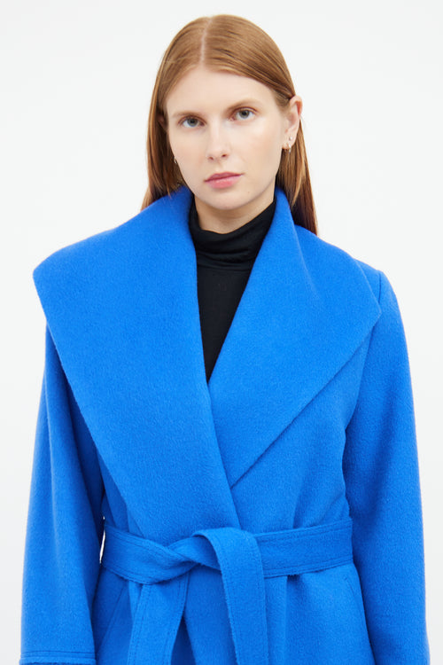 Sentaler Royal Blue Wool Blend Wrap Coat