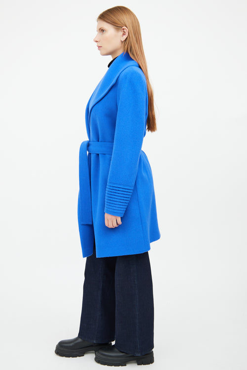 Sentaler Royal Blue Wool Blend Wrap Coat