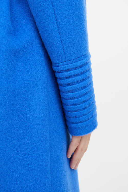 Sentaler Royal Blue Wool Blend Wrap Coat