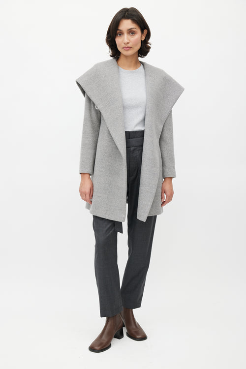 Sentaler Grey Alpaca Belted Jacket