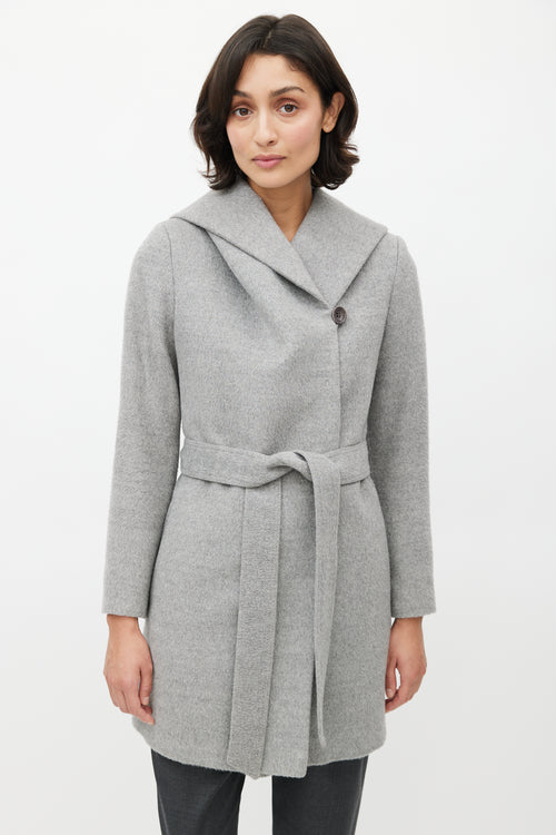 Sentaler Grey Alpaca Belted Jacket