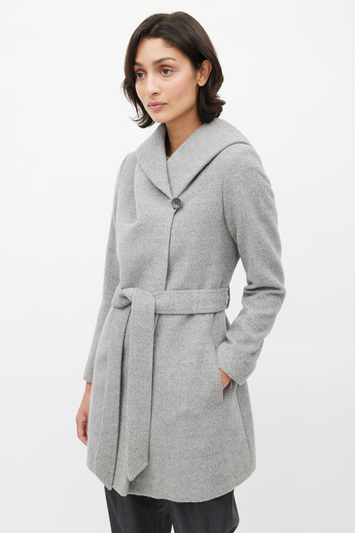 Sentaler Grey Alpaca Belted Jacket