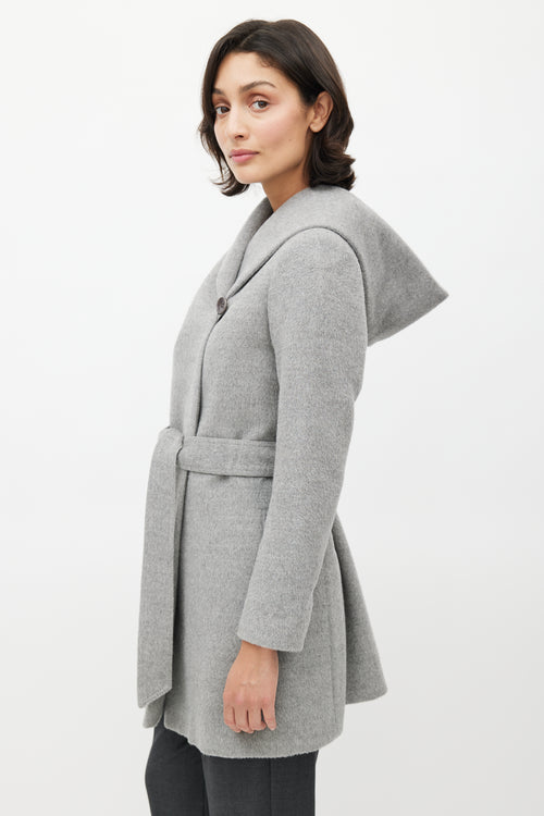 Sentaler Grey Alpaca Belted Jacket