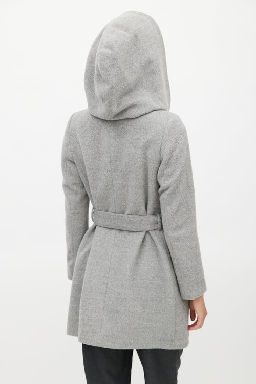 Sentaler Grey Alpaca Belted Jacket