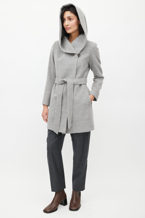 Sentaler Grey Alpaca Belted Jacket