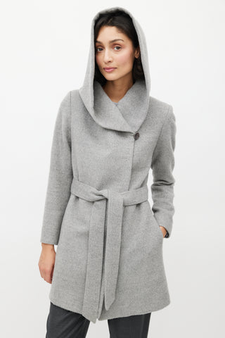 Sentaler Grey Alpaca Belted Jacket