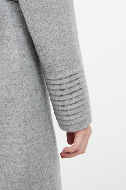 Sentaler Grey Wool Blend Wrap Coat