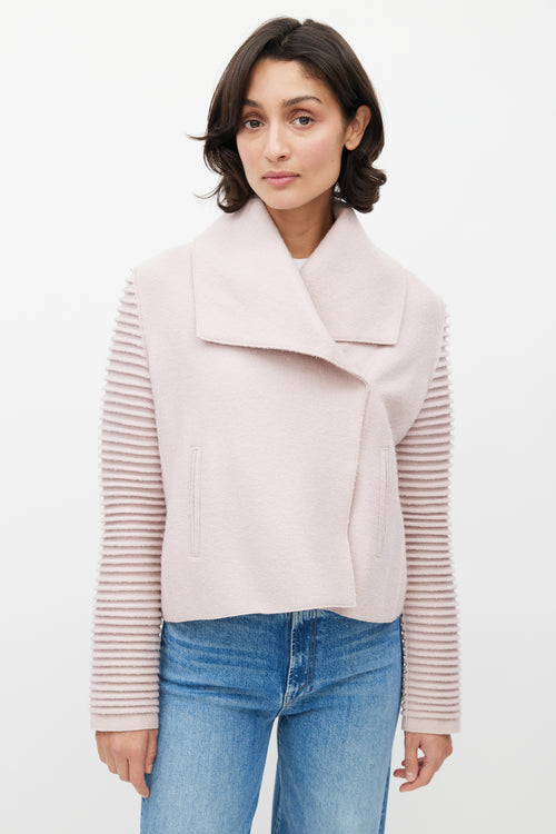 Sentaler Pink Ribbed Double Breasted Jacket