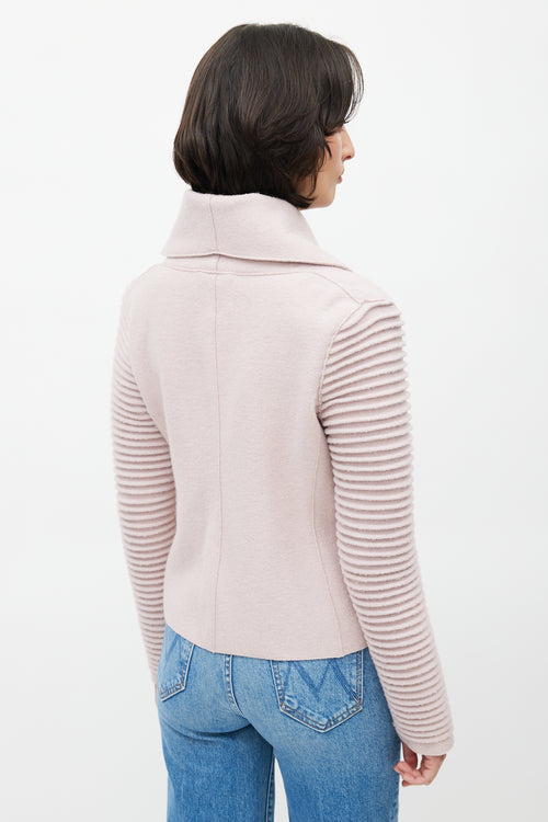 Sentaler Pink Ribbed Double Breasted Jacket