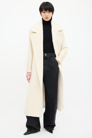 Sentaler White Suri Wrap Belted Coat