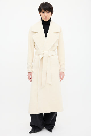 Sentaler White Suri Wrap Belted Coat