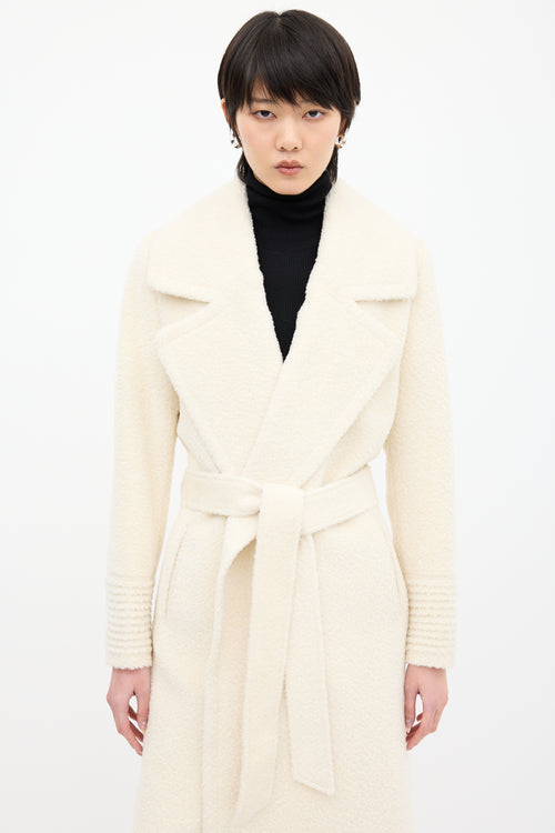 Sentaler White Suri Wrap Belted Coat