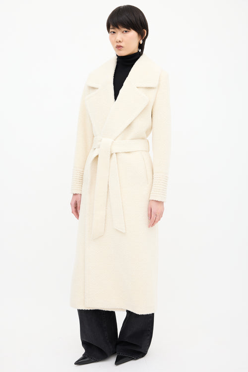 Sentaler White Suri Wrap Belted Coat